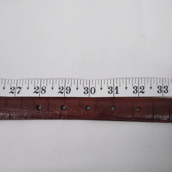 Vintage Brighton Brown Leather Embossed Belt - Picture 6 of 6